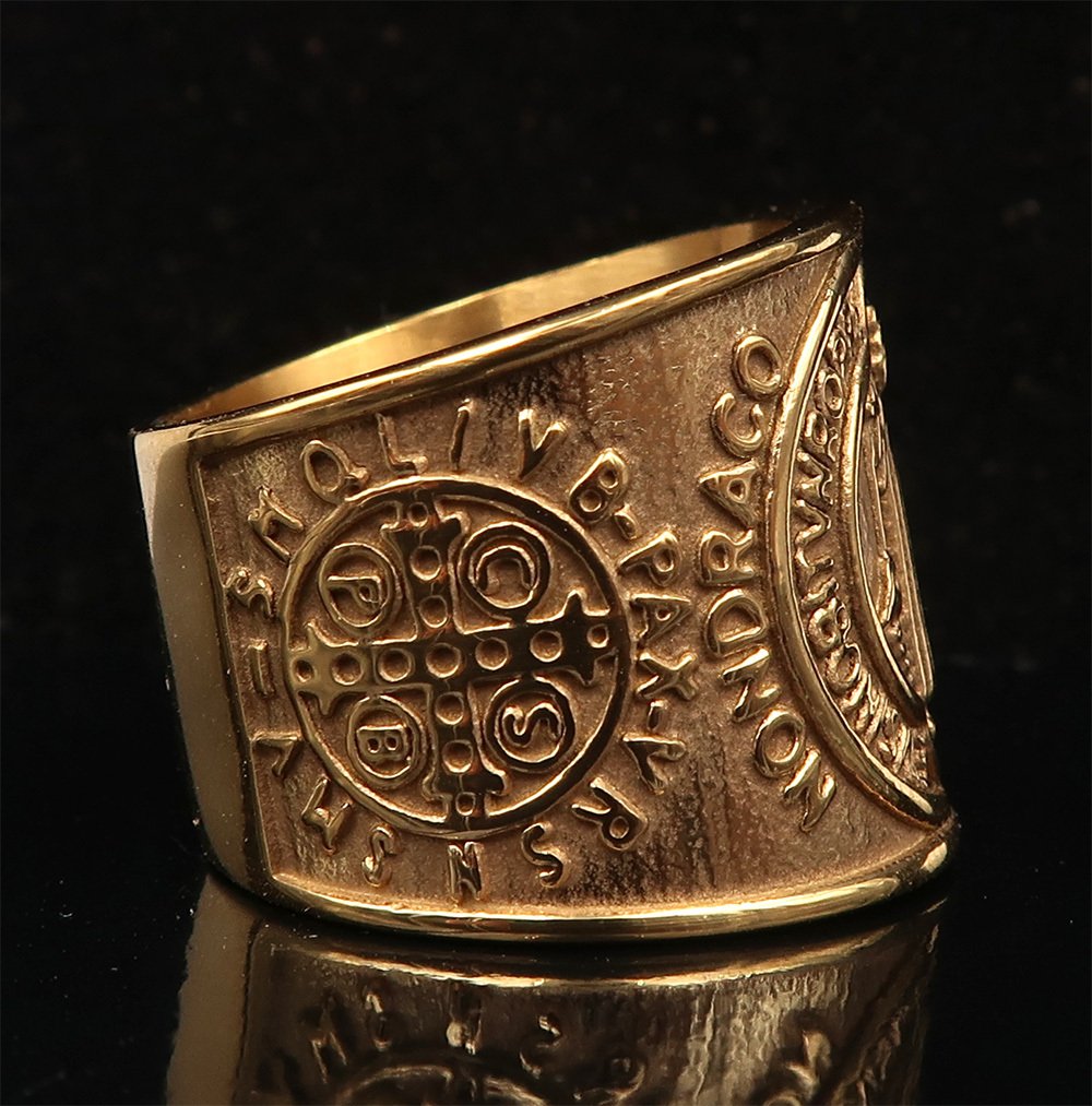 Saint Benedict's Signet Ring: Seal of Exorcism & Victory over Evil - Ring #2.1