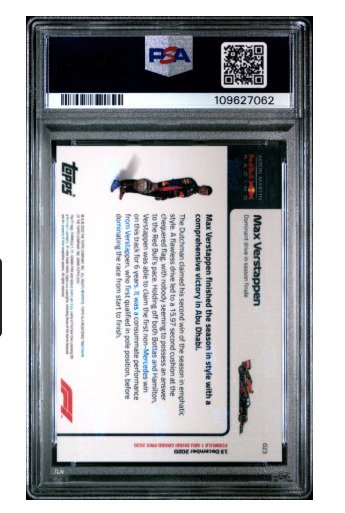 2020 Topps Now Max Verstappen #23 Limitierte Auflage (Limited Edition) - PSA 10 Graded card #1.0