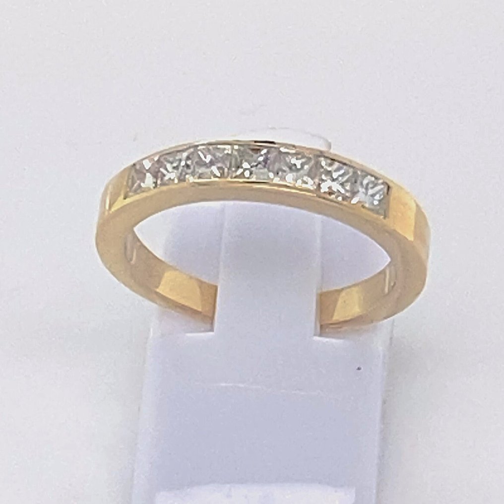 永恆戒指 - 18 克拉 黃金 - 1.11ct. tw. 鉆石 (天然) - 鉆石 - Princess Memory Ring RS55 #4.3