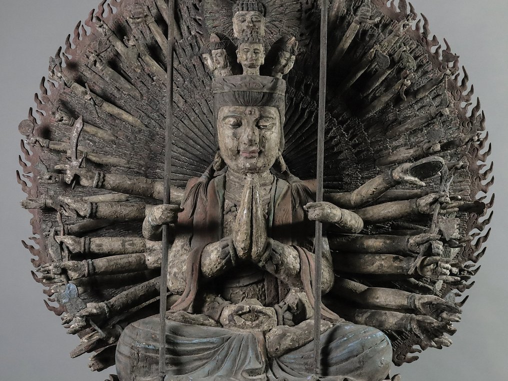 Sculpture of Thousand-Armed Kwan Yin (千手観音菩薩坐像) - Άγαλμα Ξύλο - Ιαπωνία - 19ος αιώνας #1.0