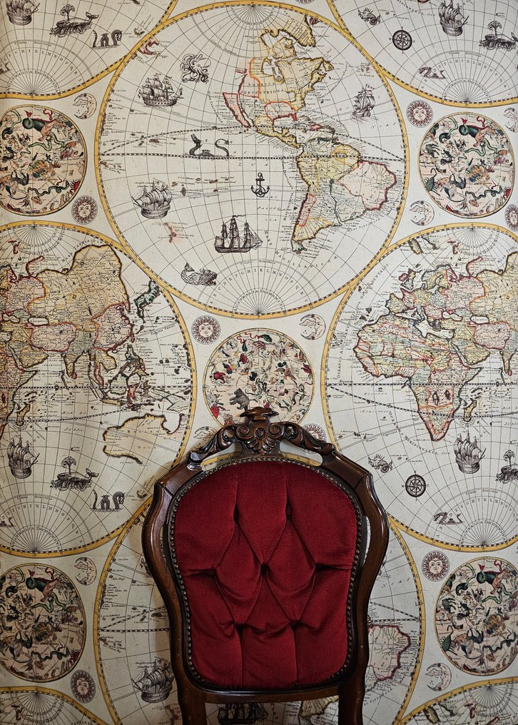 300x280cm! Νέος Σχεδιασμός! Υφασμάτινο με αποκλειστικό Χάρτη Αρχαίας Χαρτογραφίας! Καλλιτεχνικοί - Ύφασμα  - 300 cm - 280 cm #1.0