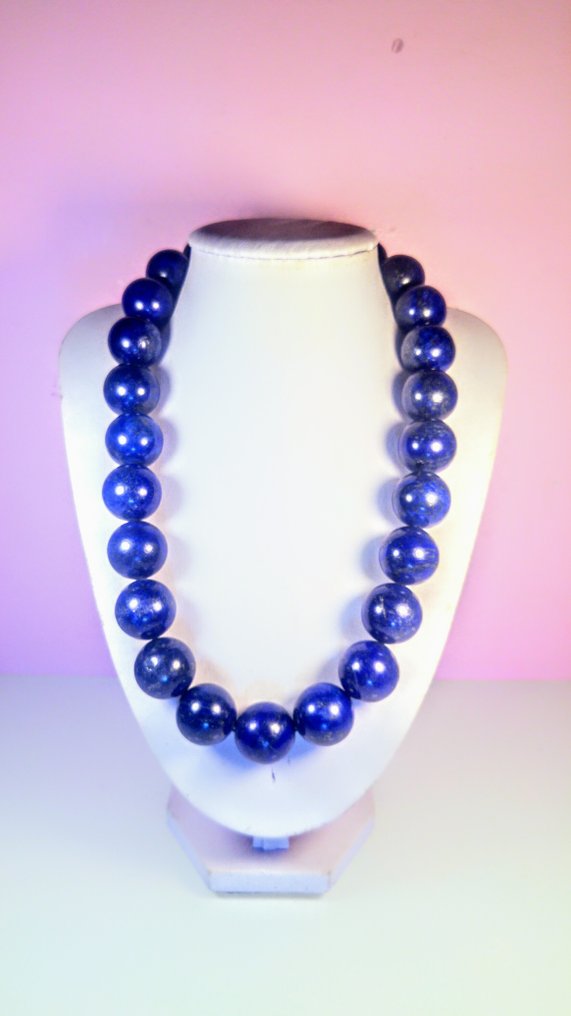 Collana in lapislazzuli blu Perline rotonde - Altezza: 50 cm - Larghezza: 20 mm- 315 g #1.0
