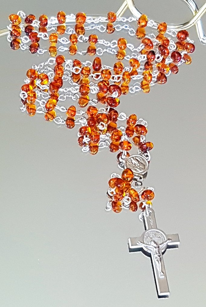  Ροζάριο - Κεχριμπάρι, Βαλτικό Ρόδον Αλυσίδα - Χειροποίητο - 2025  #2.1