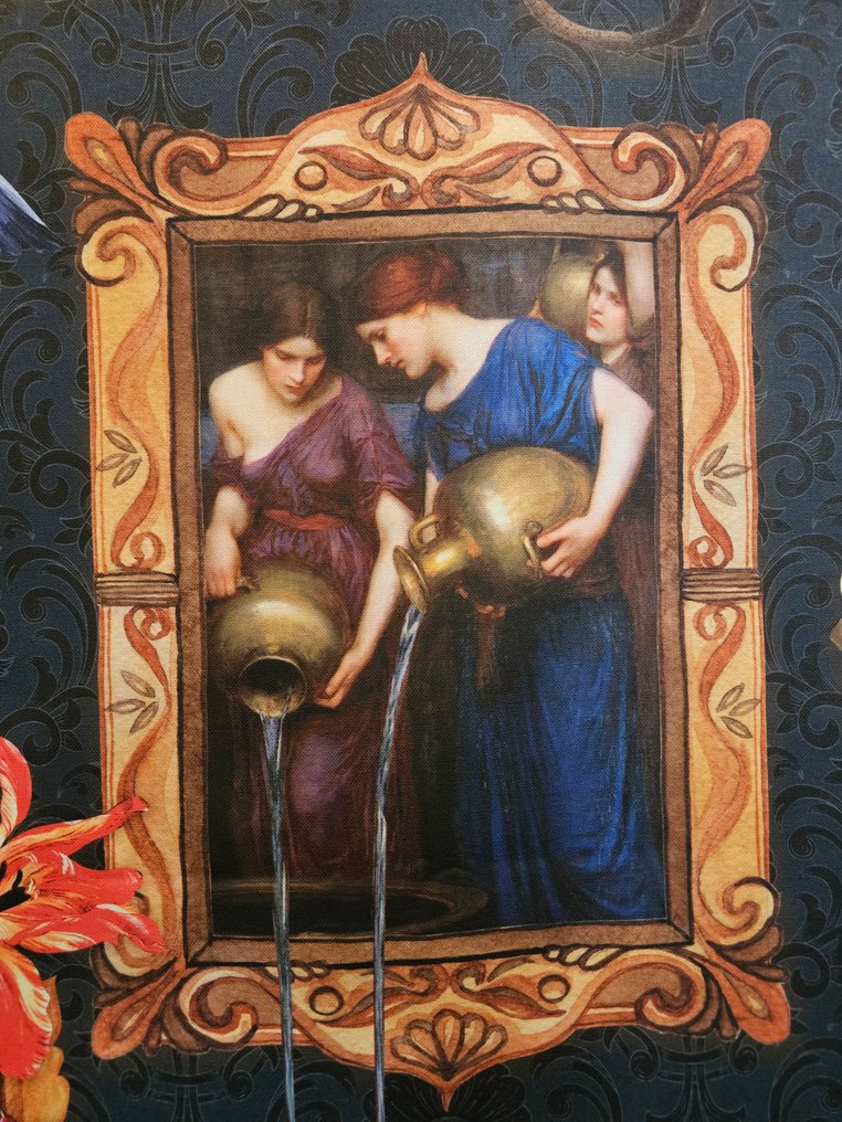 300x280cm! 'Fleeing Frames' Exclusive fabric – The art that comes to life among flowers, women, and - Textile - 300 cm - 280 cm #3.2