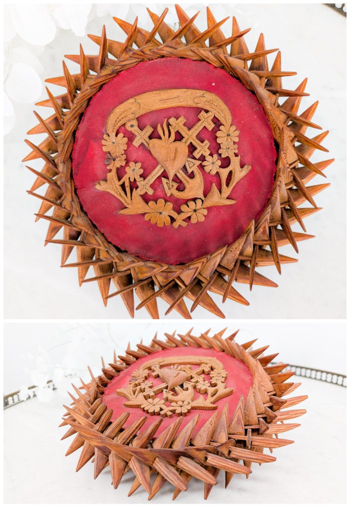  献祭 - 木 - 1940-1950 - 罕见的二战Ex-voto  #1.0