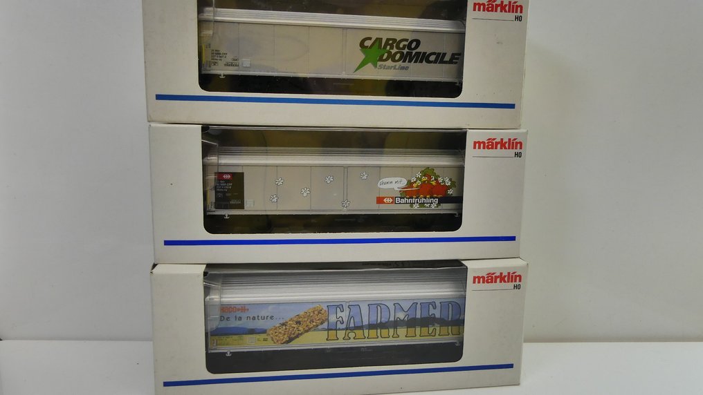 Märklin H0 - 4735.908 - Modeltog godsvogn (3) - Hbils vogne, forskellige schweiziske tryk. - SBB-CFF #1.0