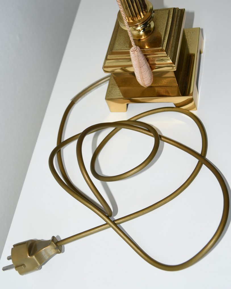 Kullmann - Table lamp - Beautiful high-end XL Boho chic brass table lamp - H 75 cm - Brass, Gold plated, Iron, Silk - Trekcord switch #4.3
