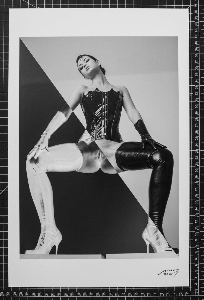 Craig Morey - Nea B&W Nude in Latex & Vinyl (2007) 50% Reversal Print #3.1