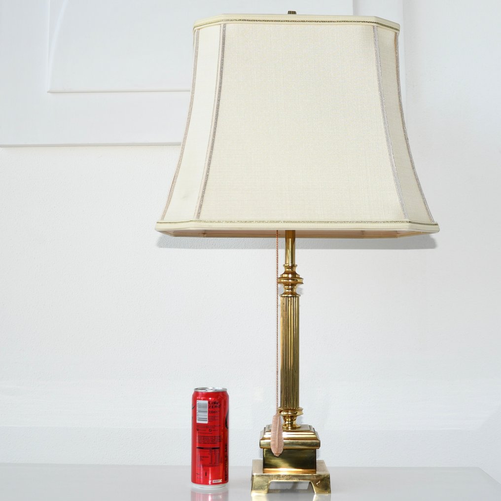 Kullmann - Table lamp - Beautiful high-end XL Boho chic brass table lamp - H 75 cm - Brass, Gold plated, Iron, Silk - Trekcord switch #2.1