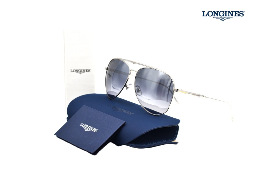 Other brand - LONGINES - LG0005H 16C - Silver Aviator Design & Silver Lenses By Zeiss - Gold Longines Details - - 太阳镜 #1.0