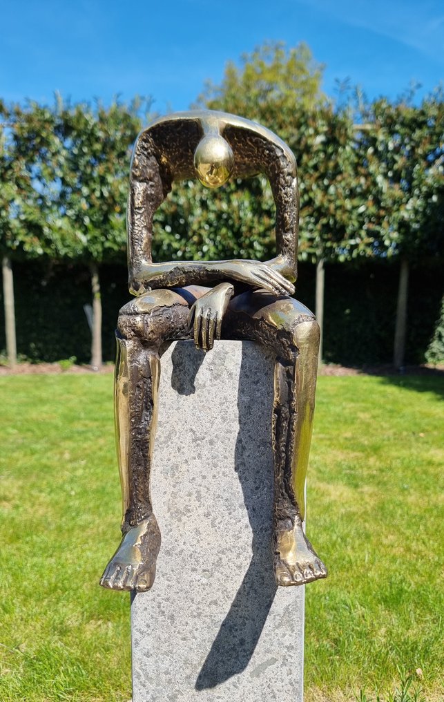 Skulptur, Melancholie - 38 cm - Bronse #1.0