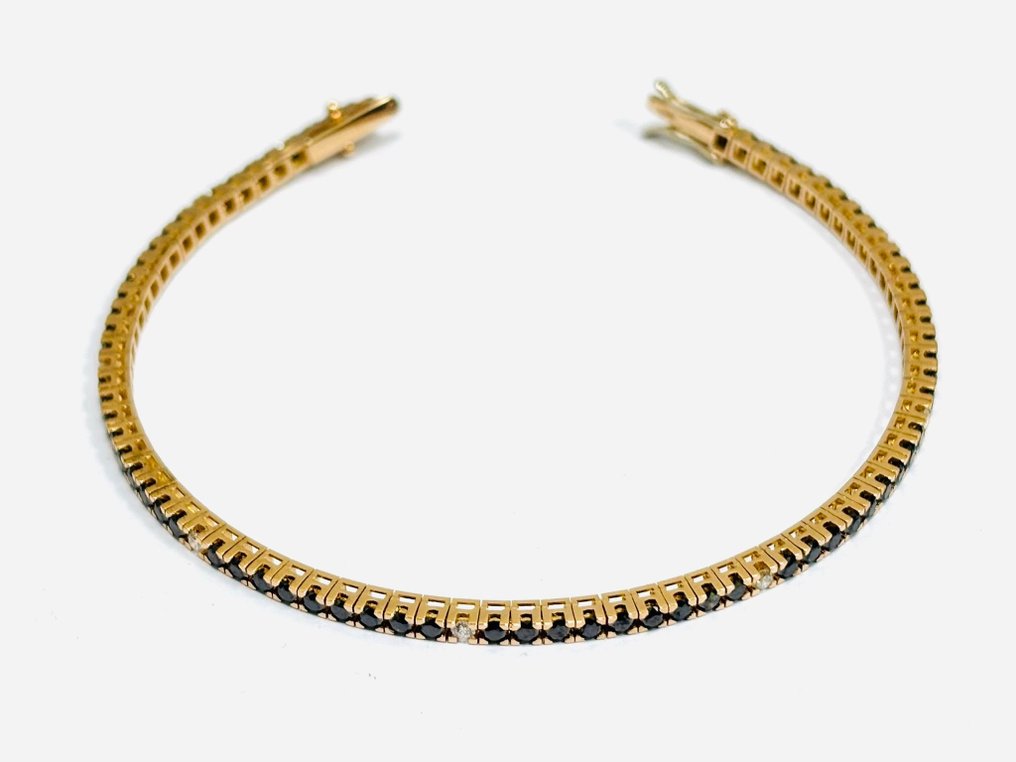 网球手链 - 18K包金 玫瑰金 -  7.20ct. tw. 钻石 (经彩色处理)  - 钻石 - 意大利制造 #4.3