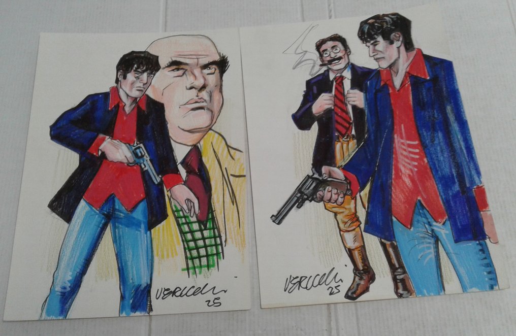 Vercelli, Gino - 2 Original colour drawing - Dylan Dog #1.0