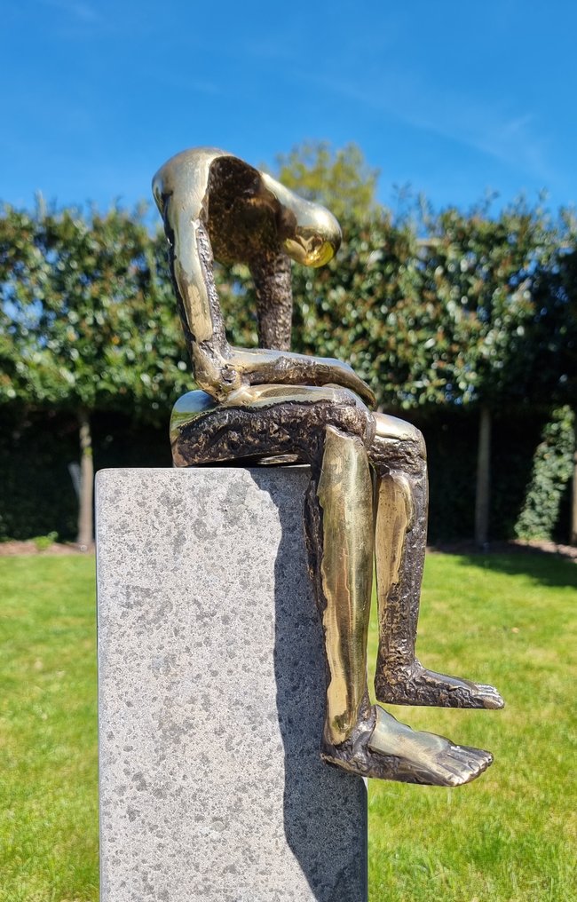 Skulptur, Melancholie - 38 cm - Bronse #3.2