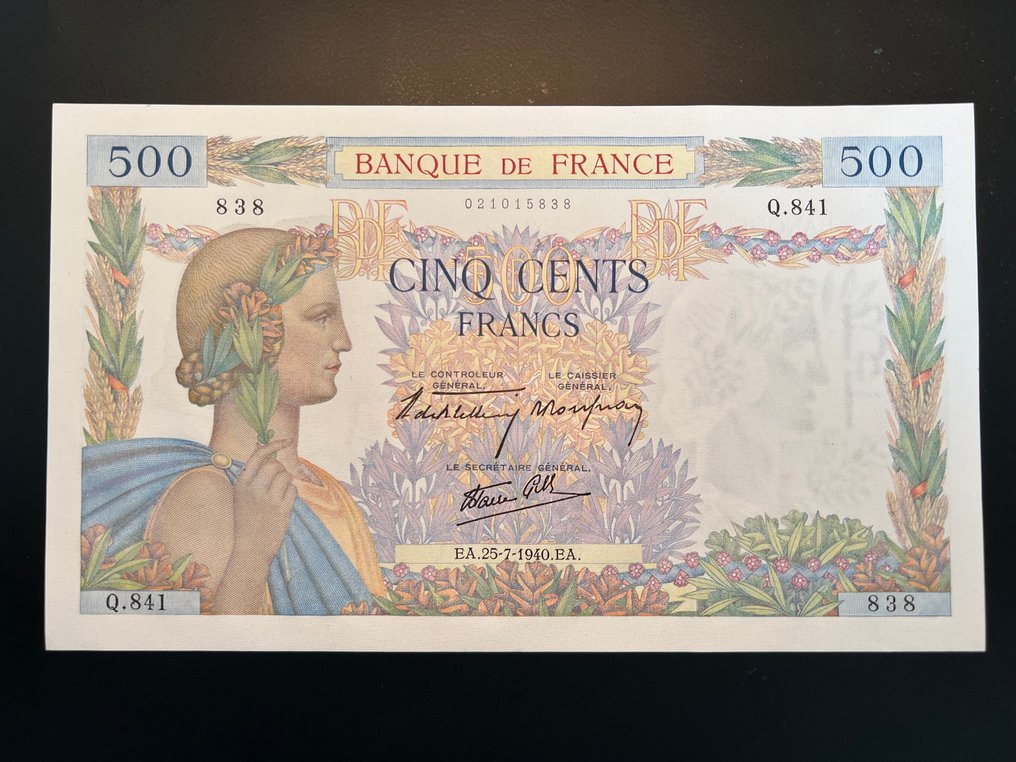 Franța. - 500 Francs - 1940 - Fayette 32-05 (Fără preț de rezervă) #1.0