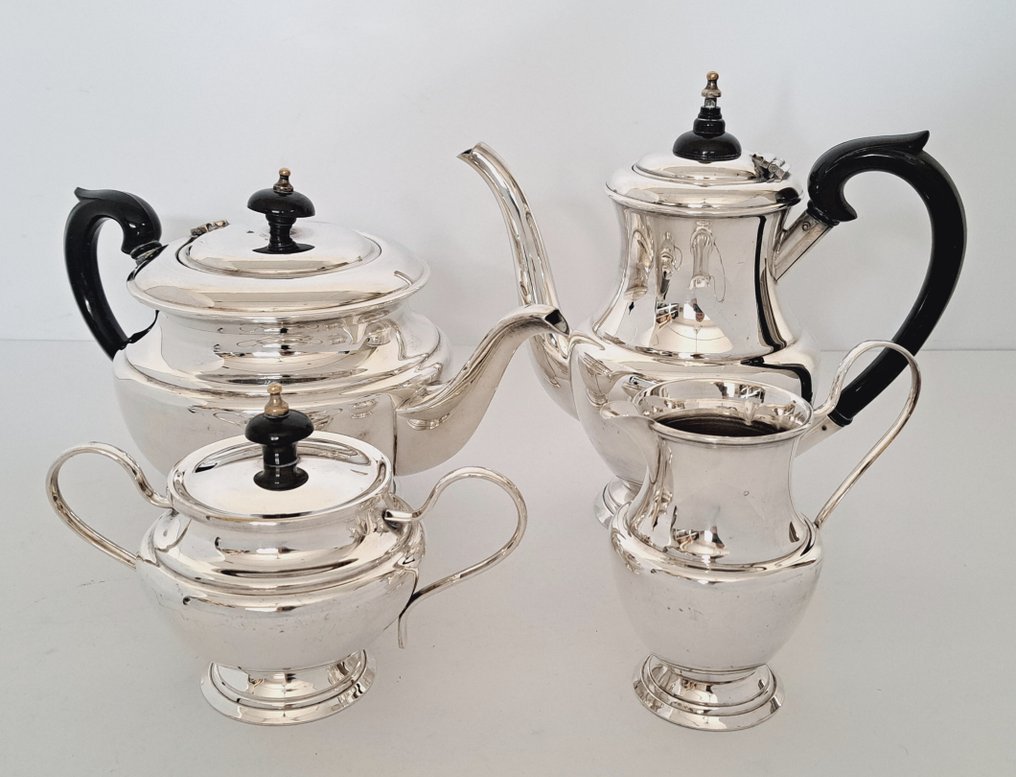 Fleuron Christofle - Tafelservies (5) - 4delig koffie/ theeservies op dienblad - Verzilverd #2.2
