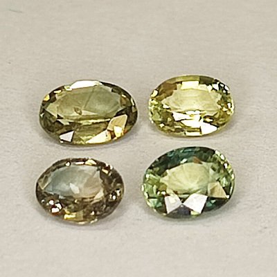 4 pcs  绿色, 黄色 蓝宝石  - 1.85 ct - 安特卫普宝石检测实验室（ALGT） #2.1
