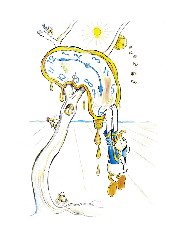 Tony Fernandez Giclée - Donald Duck Inspired by Salvador Dalí’s “The Persistence of Memory” (1931) – Hand Signed #1.0