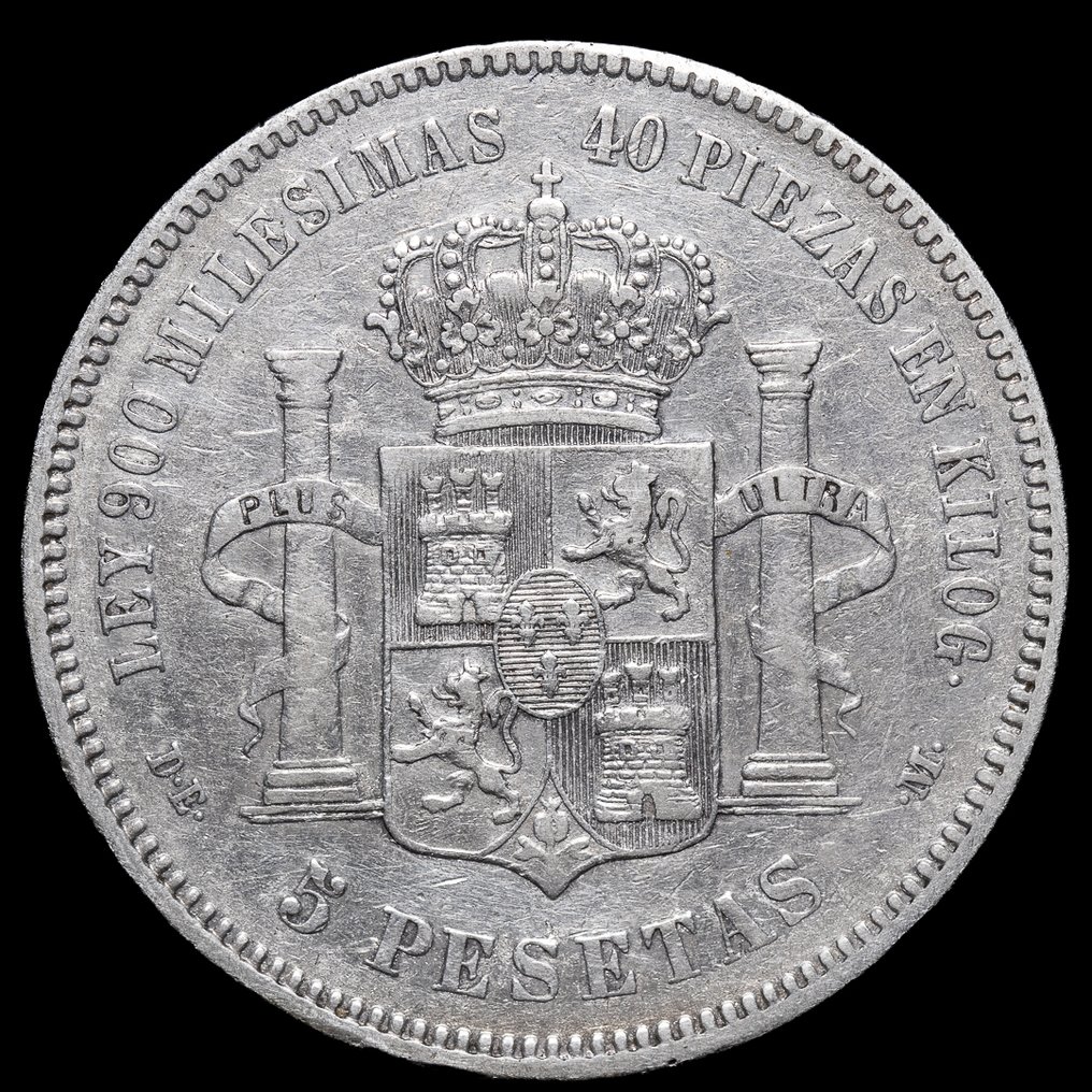 Spanien. Alfonso XII. 5 Pesetas 1876 DEM (Ingen mindstepris) #1.0