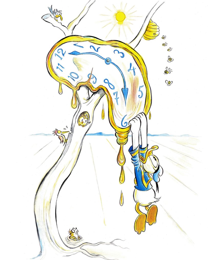 Tony Fernandez Giclée - Donald Duck Inspired by Salvador Dalí’s “The Persistence of Memory” (1931) – Hand Signed #1.0
