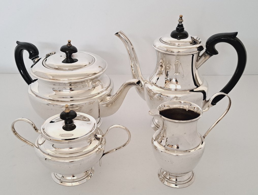 Fleuron Christofle - Tafelservies (5) - 4delig koffie/ theeservies op dienblad - Verzilverd #3.1