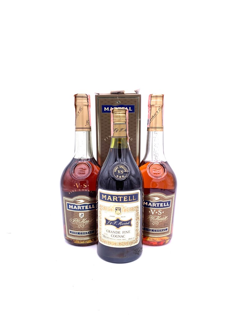 Martell - Cognac VS Trois Etoiles/Three Stars - b. Δεκαετία του 1990, Δεκαετία του 1970 - 70cl - 3 μπουκαλιών #1.0