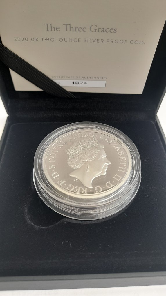 Storbritannien. 5 Pounds 2020 Three standing female figures, Ireland, England, and Scotland, 2 Oz #2.1