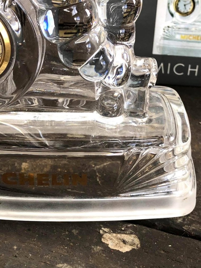 Crystal Desk Clock - Michelin - Ultra-Rare Vintage Michelin Crystal Clock – Complete with Box – Collector’s Dream! #2.1