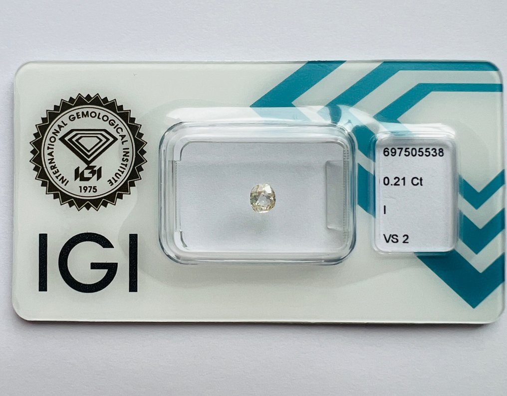 Fără preț de rezervă - 1 pcs Diamant  (Natural)  - 0.21 ct - I - VS2 - IGI (Institutul gemologic internațional) #1.0