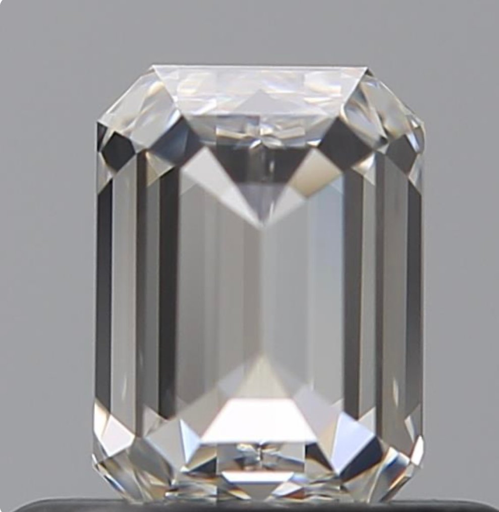 1 pcs Diamante  (Naturale)  - 0.51 ct - Smeraldo - E - IF - Gemological Institute of America (GIA) - Esatto Esatto #3.2