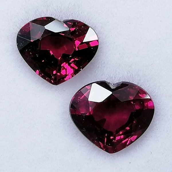 2 pcs  Γρανάτης, Ροδολίτης  - 2.73 ct - Instituto Gemólogico Español (IGE) - Χωρίς θεραπεία #1.0
