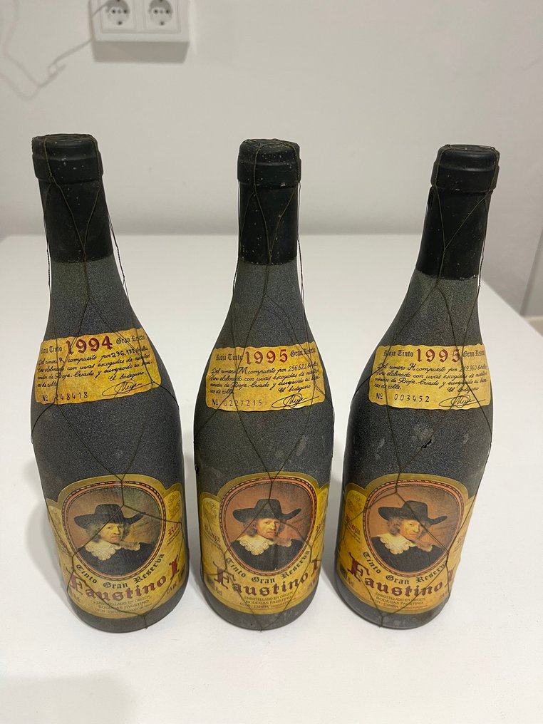 1994 & 1995 Bodegas Faustino I - Rioja Gran Reserva - 3 Bottles (0.75L) #1.0