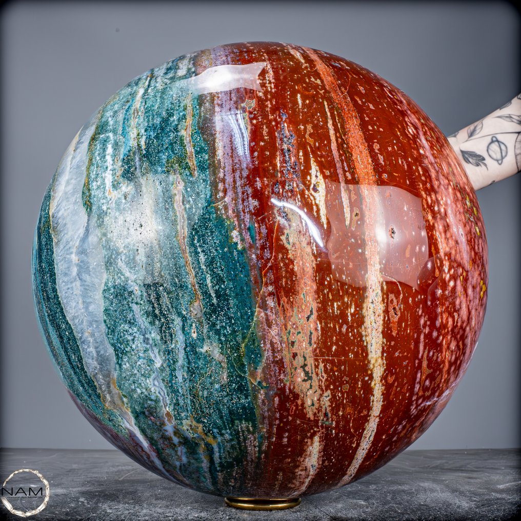 非常罕见的大型海洋Jaspis‘8. Ader’球体 来自马达加斯加的最佳品质 - 35.4公斤- 35473.94 g #3.2