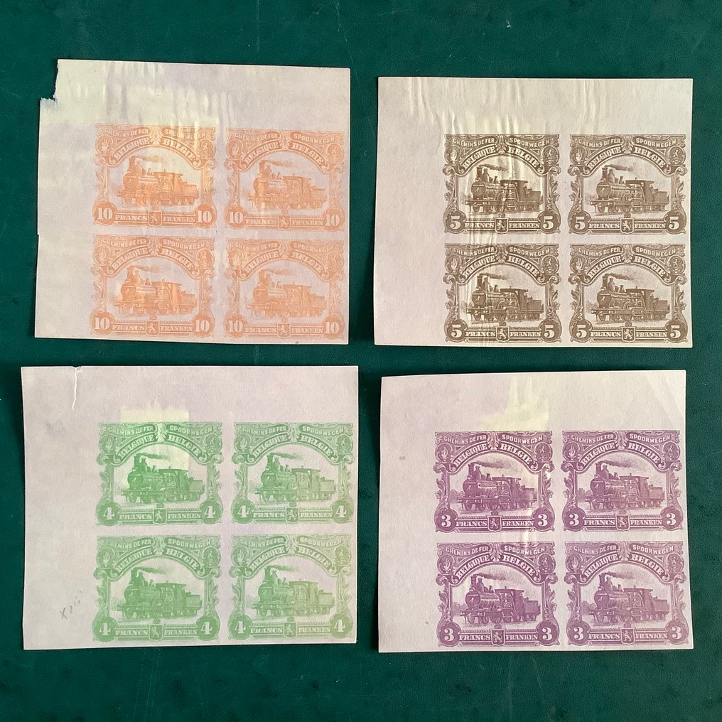 比利时 1915 - 勒阿弗尔：翼形轮和机车的无齿板材试验，分为四块进行。 - OBP TR58/78 #2.1