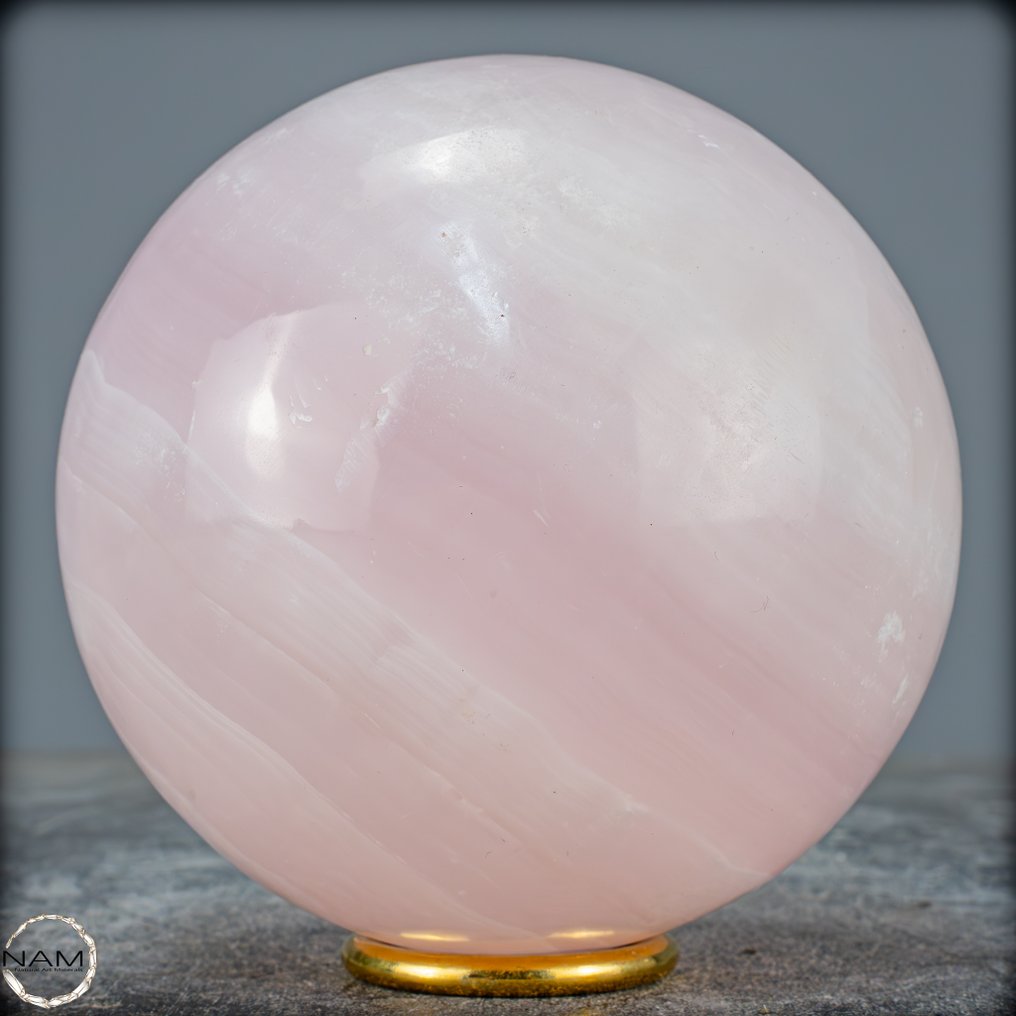 Φυσικό ροζ μανγκάνιο χαλαζίας κρύσταλλο-σφαίρα, υψηλή φωτεινότητα Από το Πακιστάν- 2030.07 g #4.3