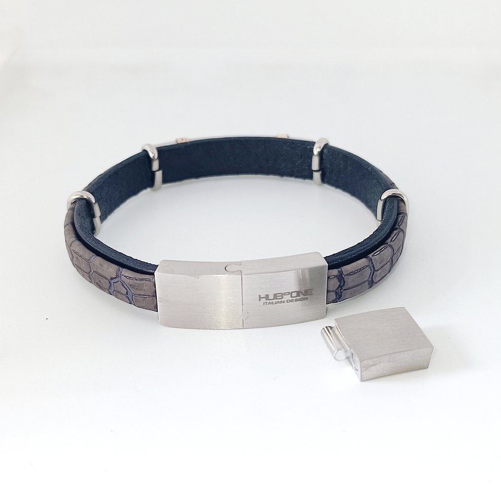 18K包金 - 钢, 玫瑰金 - 手镯 - 手工的 #1.0