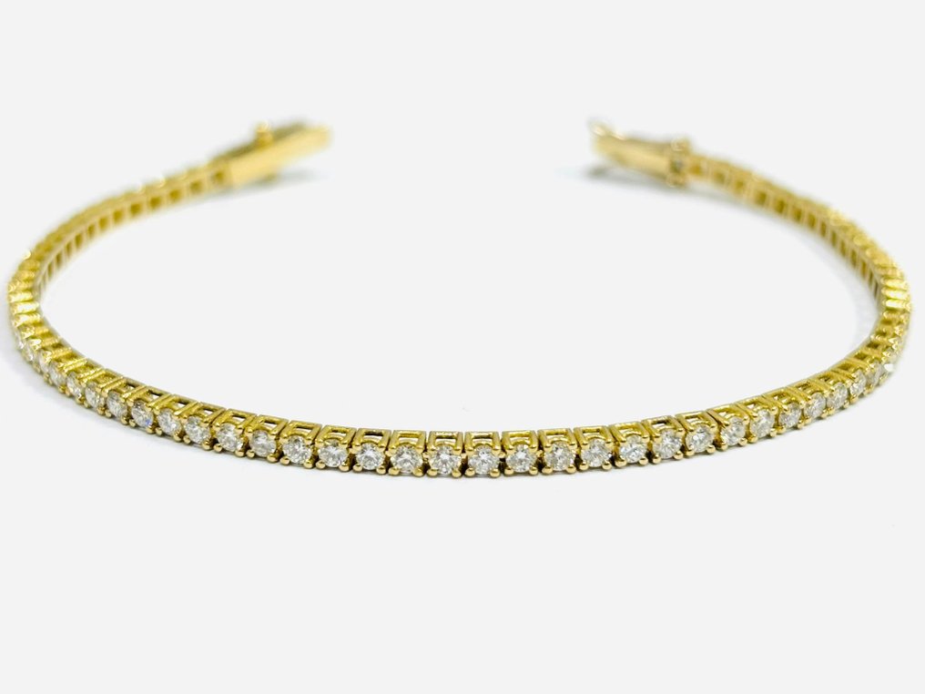 Βραχιόλι τένις - 18 καράτια Κίτρινο χρυσό -  3.00ct. tw. Διαμάντι (Φυσικό)  - Κατασκευασμένο στην Ιταλία #1.0