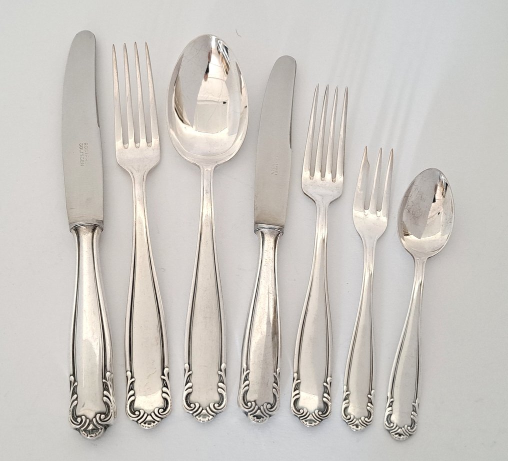 Alpacca Silber 100 - Bestekset (83) - Art Nouveau stijl - Verzilverd #1.2
