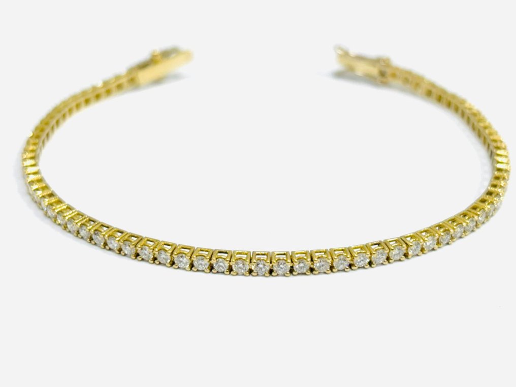 Βραχιόλι τένις - 18 καράτια Κίτρινο χρυσό -  3.00ct. tw. Διαμάντι (Φυσικό)  - Κατασκευασμένο στην Ιταλία #1.0