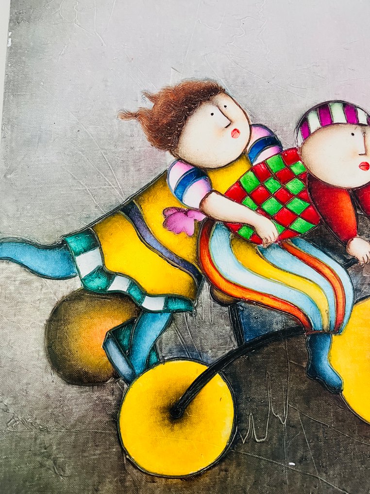 Joyce Roybal (1955) - Tricycle and children #4.3