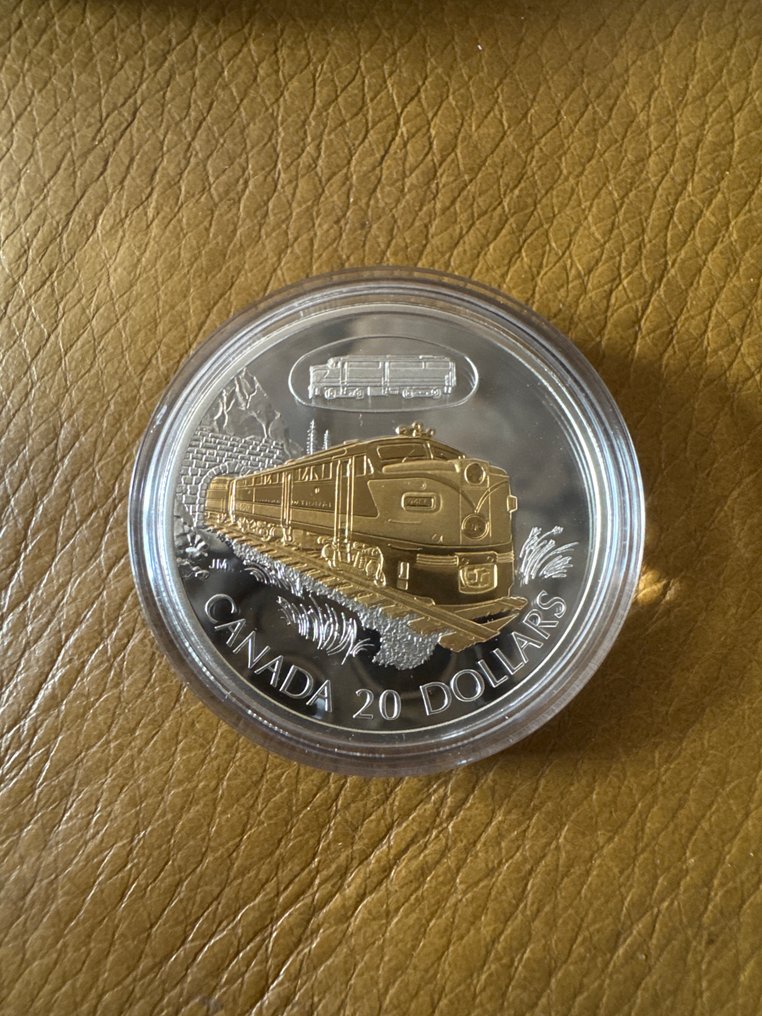 Canadá. 20 Dollars 2003 - "FA-1 - Locomotive" - gold gilded - 1 oz mit CoA und BOX (Sem preço de reserva) #1.0