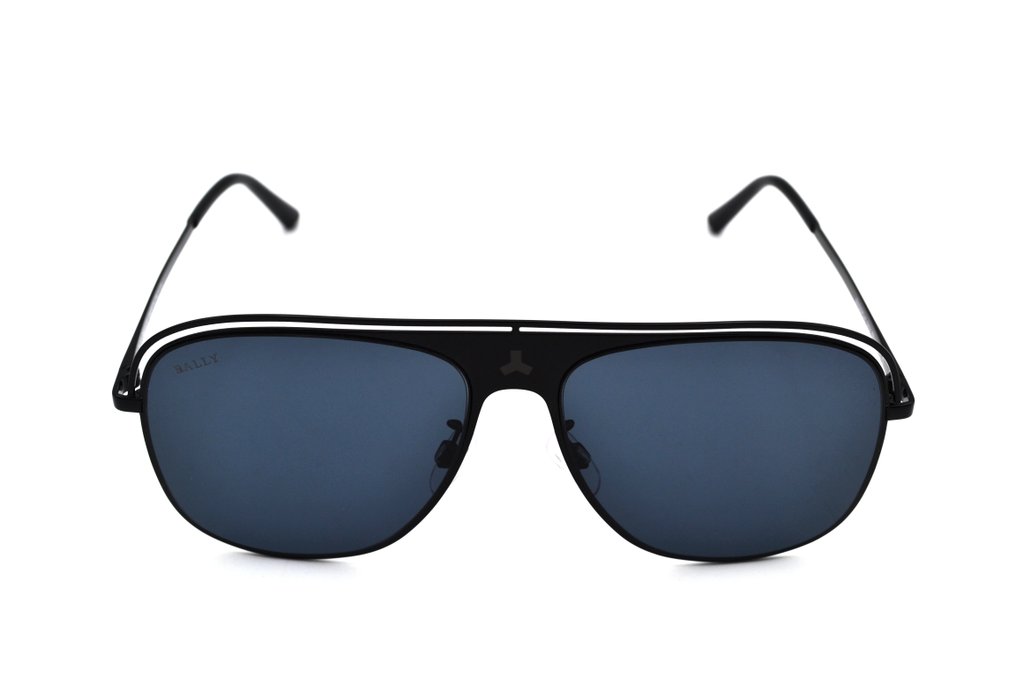 Bally - BY0075H 01V 58 15 145 - Rectangular Black Metal Design with Bally Logo - *New* - Zonnebril #2.1
