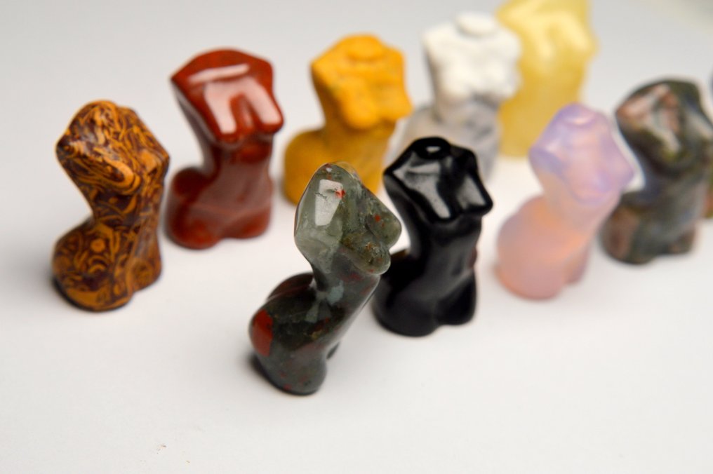 Jasper, Aventurijn, Turquoise, Obsidian, Onyx, Opalite, Unakite Exemplaar- 105 g - (10) #3.2