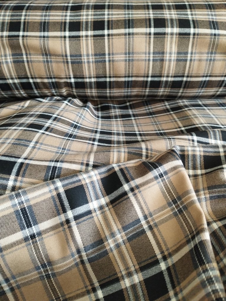 Wool tartan in medium weight, 350x140 - Textile  - 350 cm - 140 cm #1.0
