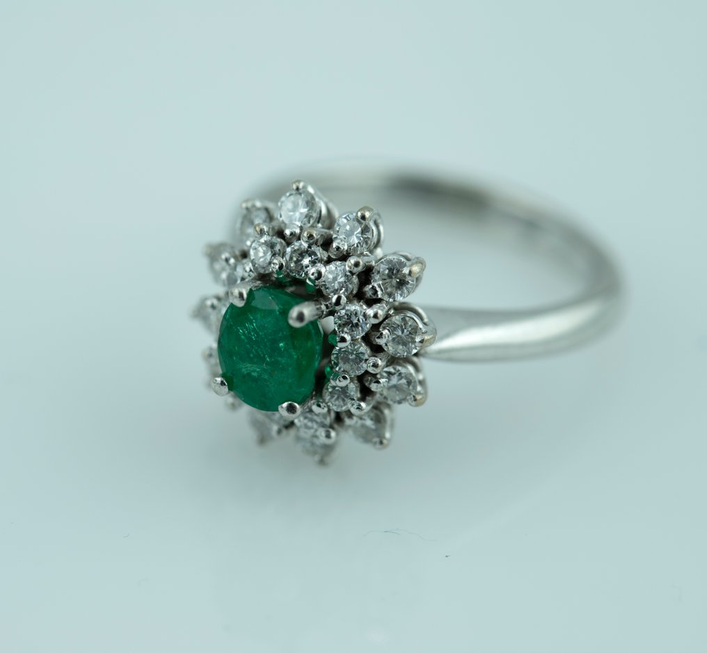 Δαχτυλίδι - 18 καράτια Λευκός χρυσός - 1.70ct. tw. Σμαράγδι - Διαμάντι #4.3