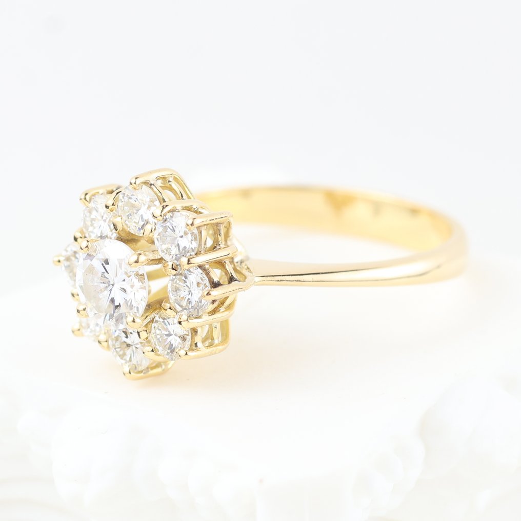Bague - 18 carats Or jaune -  1.08ct. tw. Diamant (Naturelle) - Diamant #2.1