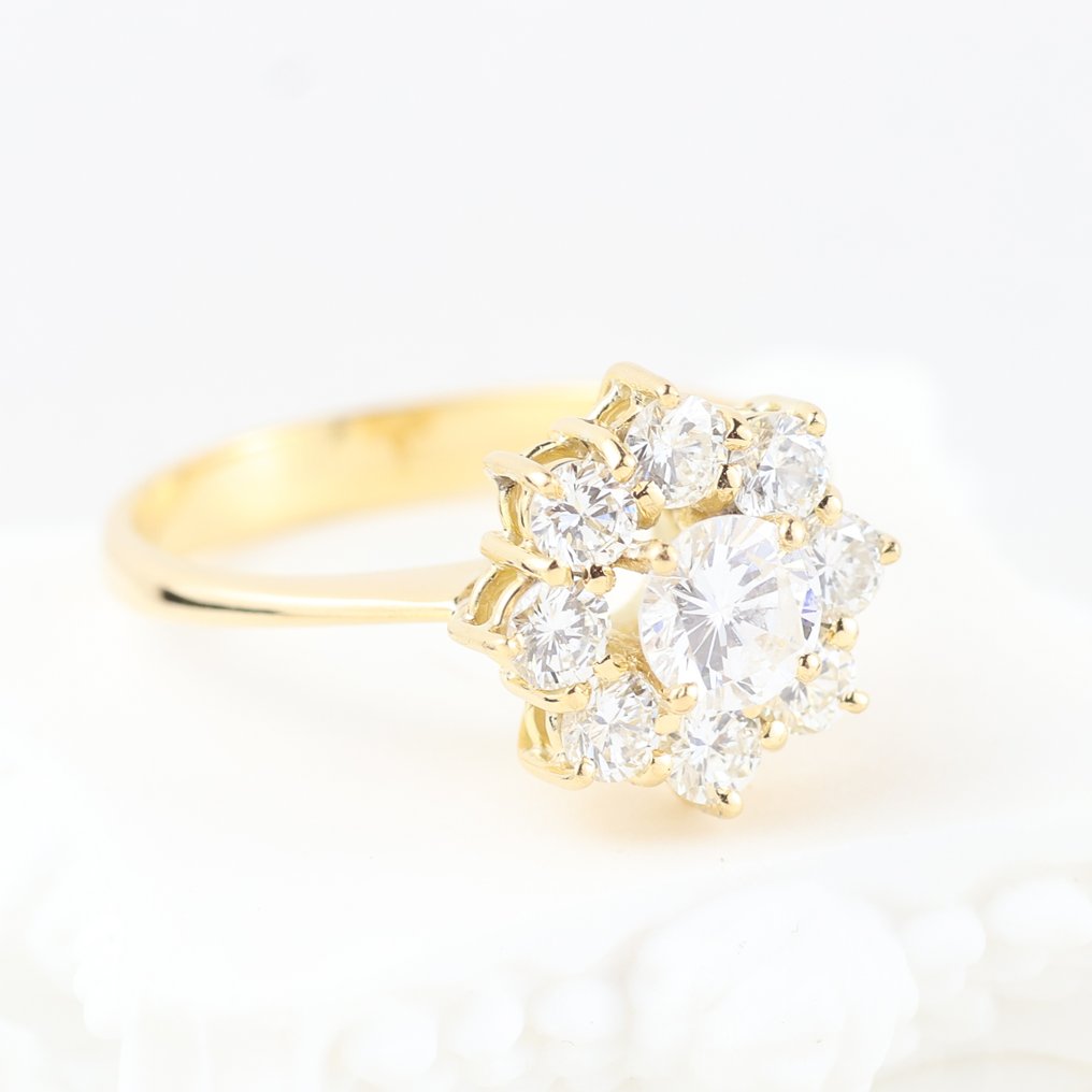 Bague - 18 carats Or jaune -  1.08ct. tw. Diamant (Naturelle) - Diamant #3.2