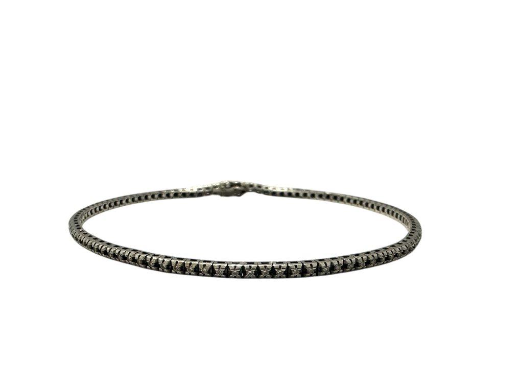 手镯 - 18K包金 白金 -  0.78ct. tw. 钻石 (天然)  - 钻石 #1.0