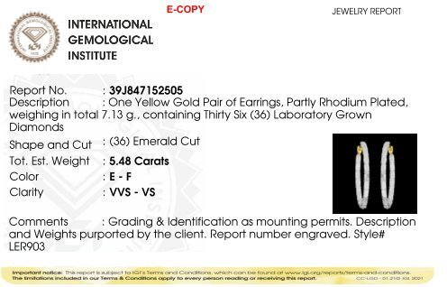 耳釘耳環 - 14 克拉 黃金 - 5.48ct. tw. - 鉆石 - 内外环耳环 #1.0