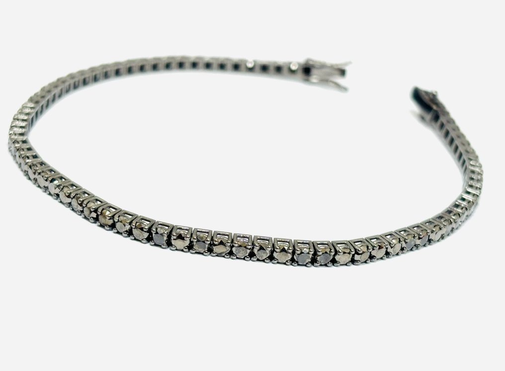 Βραχιόλι τένις - 18 καράτια Λευκός χρυσός -  8.30ct. tw. Διαμάντι (Επεξεργασμένου χρώματος)  - Κατασκευασμένο στην Ιταλία #3.2